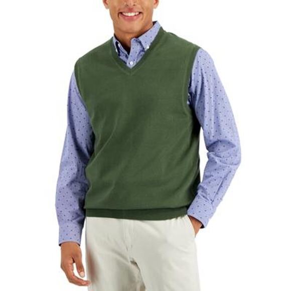 Club Room Mens V-Neck Sweater Vest Wild Ivy M - Picture 1 of 1
